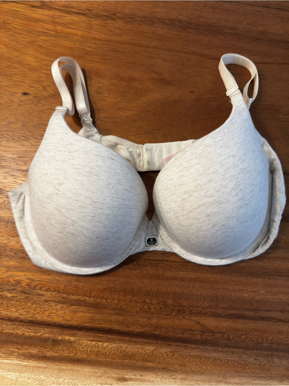 Victoria's Secret Oatmeal Heather T-Shirt Push-Up Bra with Adjustable Straps